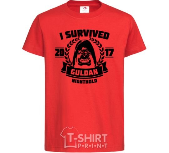 Kids T-shirt I survived Guldan red фото