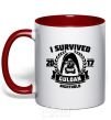 Mug with a colored handle I survived Guldan red фото