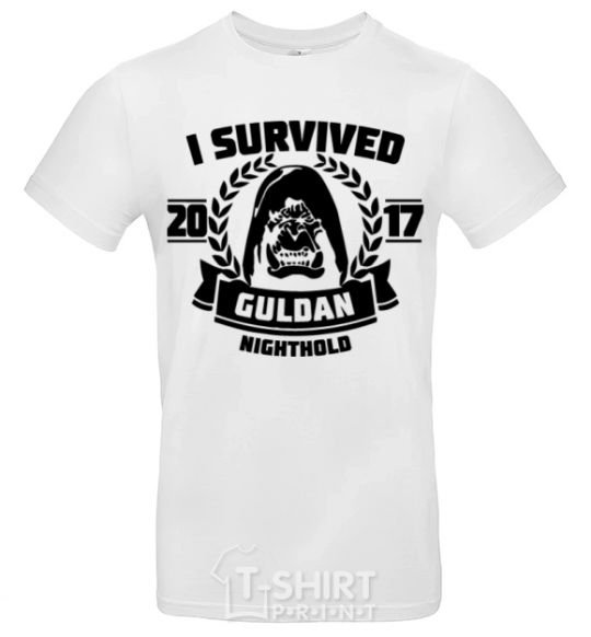 Мужская футболка I survived Guldan Белый фото
