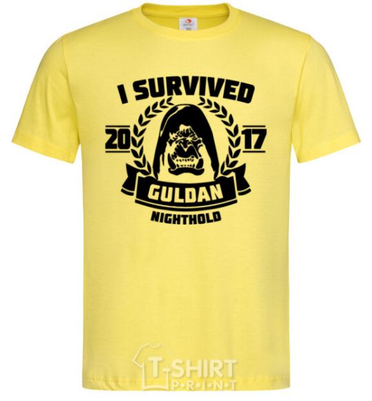 Men's T-Shirt I survived Guldan cornsilk фото