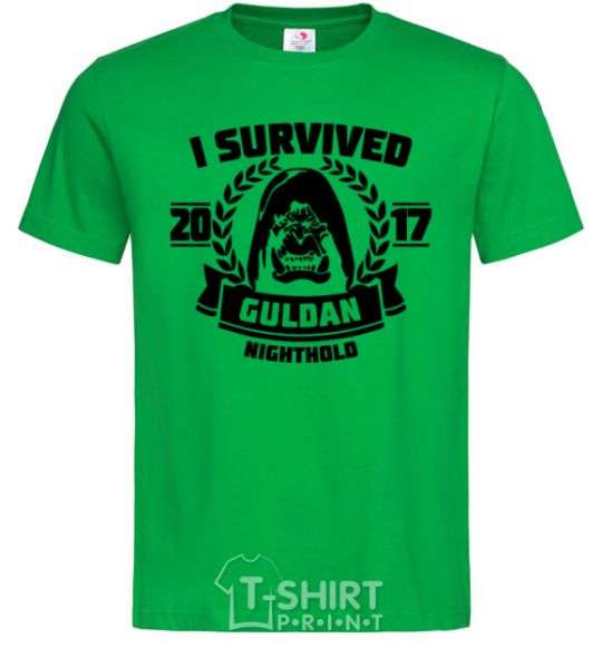 Мужская футболка I survived Guldan Зеленый фото