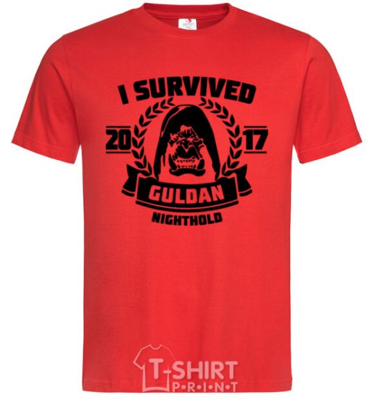 Мужская футболка I survived Guldan Красный фото