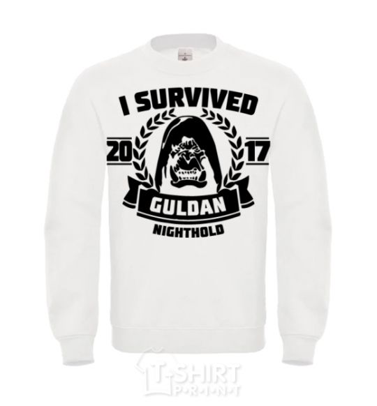 Свитшот I survived Guldan Белый фото