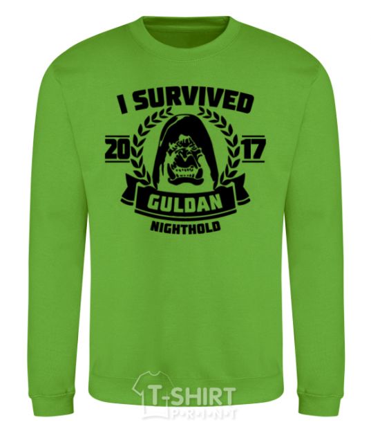 Sweatshirt I survived Guldan orchid-green фото