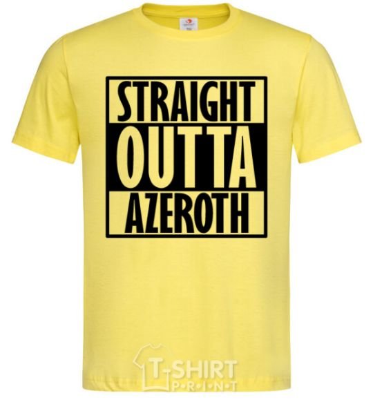 Мужская футболка Straight outta azeroth Лимонный фото