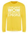 Sweatshirt I care about WoW yellow фото