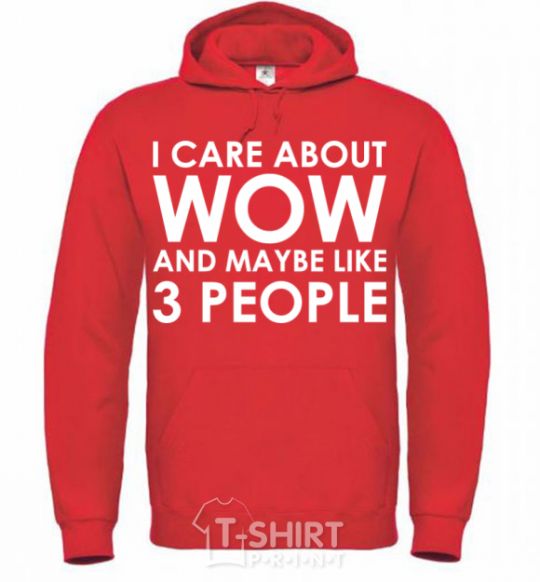 Men`s hoodie I care about WoW bright-red фото