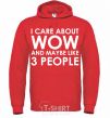 Men`s hoodie I care about WoW bright-red фото