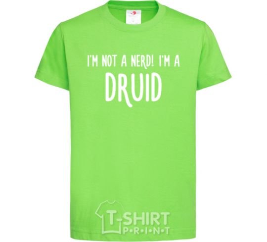 Kids T-shirt I am not a nerd i am druid orchid-green фото