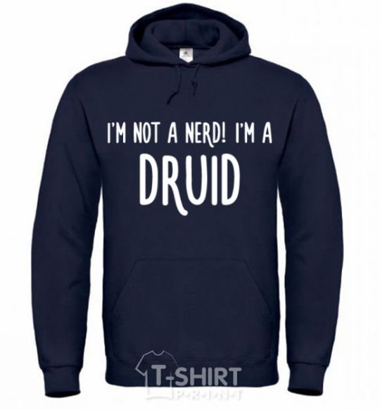 Men`s hoodie I am not a nerd i am druid navy-blue фото