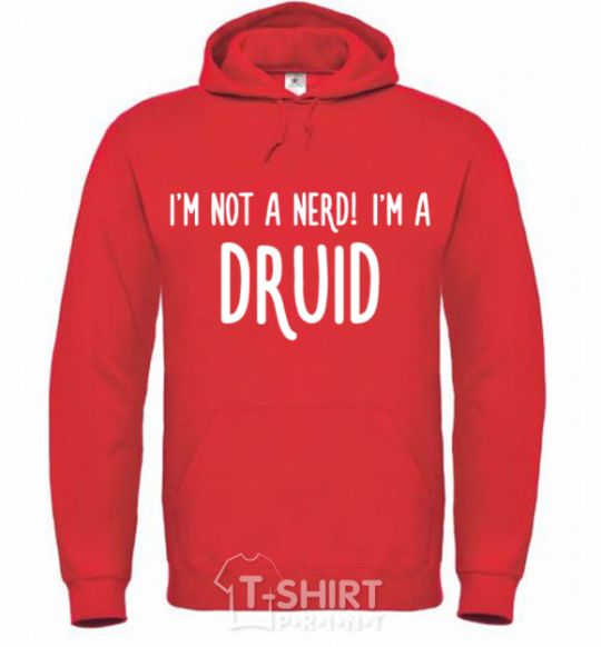 Men`s hoodie I am not a nerd i am druid bright-red фото