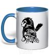 Mug with a colored handle Warcraft Elf royal-blue фото