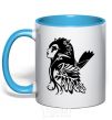 Mug with a colored handle Warcraft Elf sky-blue фото