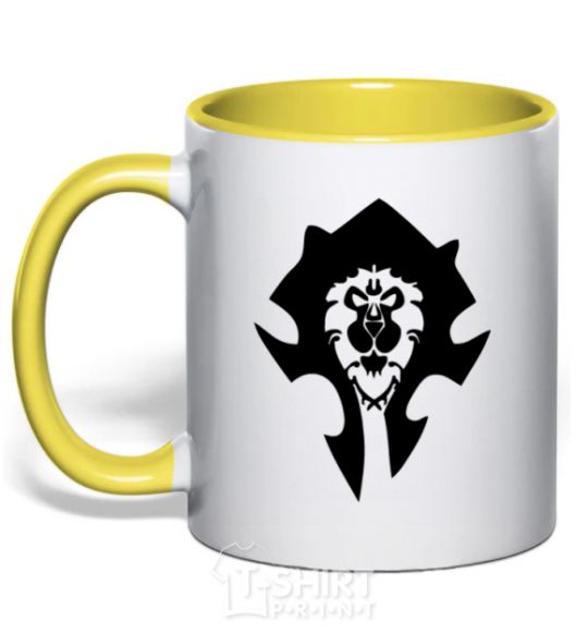 Mug with a colored handle The Bifactional Warcraft Symbol yellow фото