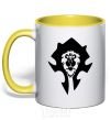 Mug with a colored handle The Bifactional Warcraft Symbol yellow фото