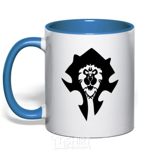Mug with a colored handle The Bifactional Warcraft Symbol royal-blue фото