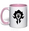 Mug with a colored handle The Bifactional Warcraft Symbol light-pink фото