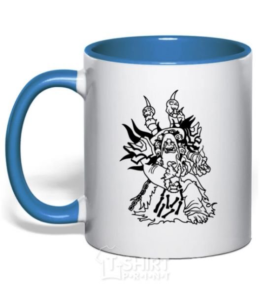 Mug with a colored handle Guldan royal-blue фото