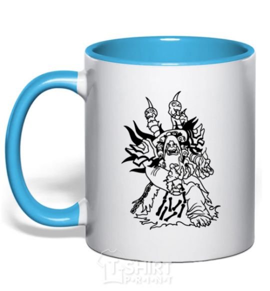 Mug with a colored handle Guldan sky-blue фото