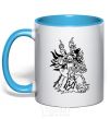 Mug with a colored handle Guldan sky-blue фото