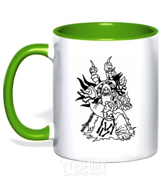 Mug with a colored handle Guldan kelly-green фото