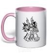 Mug with a colored handle Guldan light-pink фото