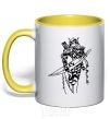 Mug with a colored handle Windrunner yellow фото