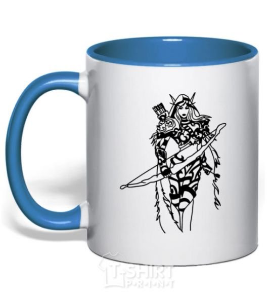 Mug with a colored handle Windrunner royal-blue фото