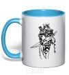 Mug with a colored handle Windrunner sky-blue фото