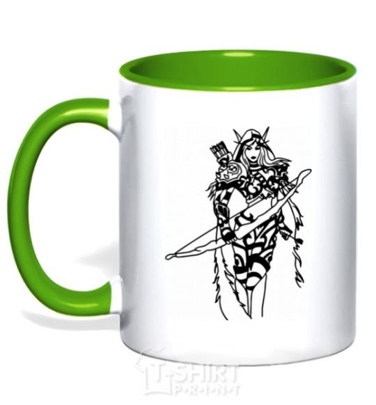 Mug with a colored handle Windrunner kelly-green фото