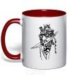 Mug with a colored handle Windrunner red фото