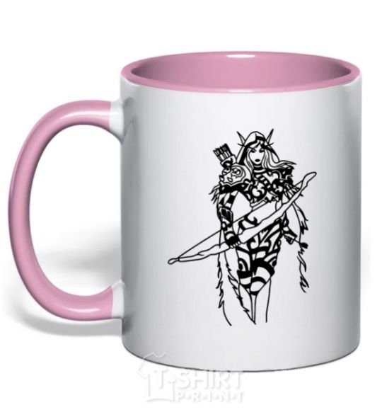 Mug with a colored handle Windrunner light-pink фото