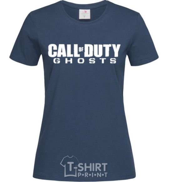Women's T-shirt Call of Duty ghosts navy-blue фото