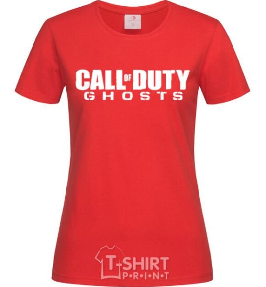 Женская футболка Call of Duty ghosts Красный фото