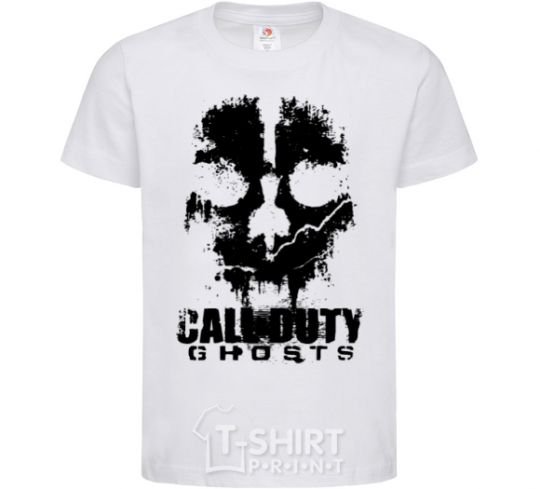 Kids T-shirt Call of Duty ghosts with skull White фото