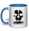 Mug with a colored handle Call of Duty ghosts with skull royal-blue фото