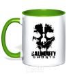 Mug with a colored handle Call of Duty ghosts with skull kelly-green фото