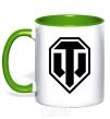 Mug with a colored handle Танки kelly-green фото
