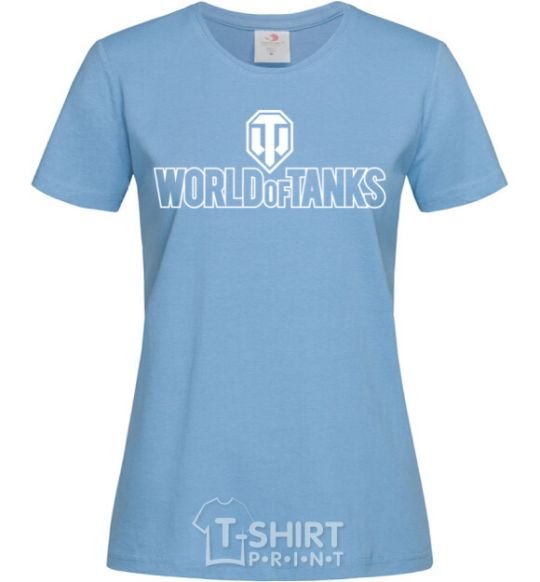 Women's T-shirt World of Tanks logo sky-blue фото