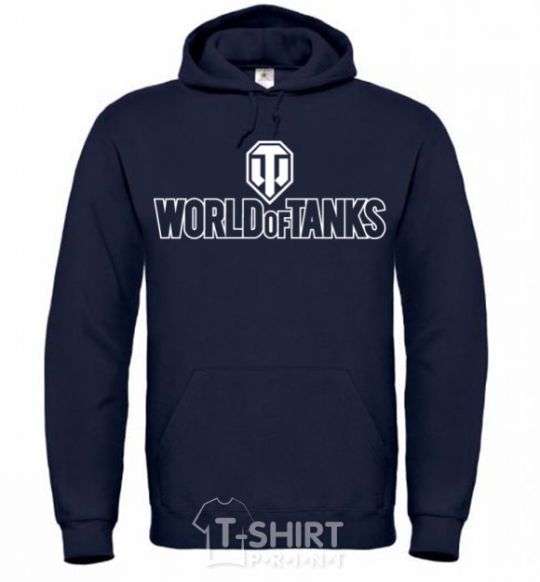 Men`s hoodie World of Tanks logo navy-blue фото