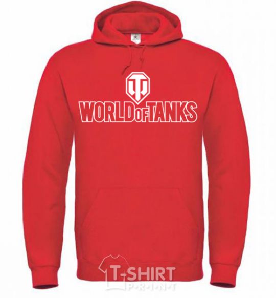 Men`s hoodie World of Tanks logo bright-red фото