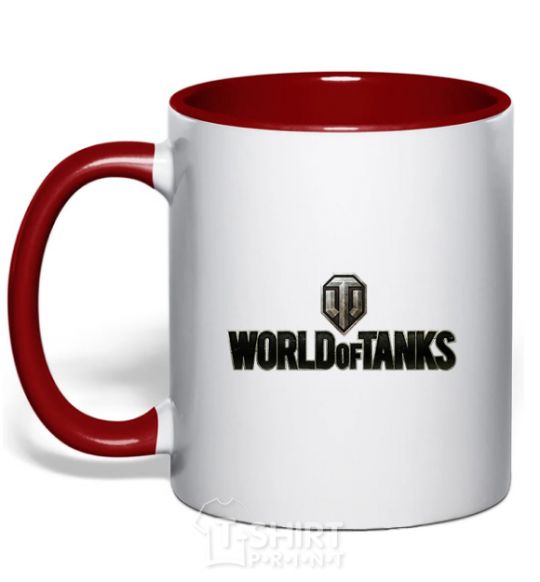Mug with a colored handle World of Tanks лого цветное red фото