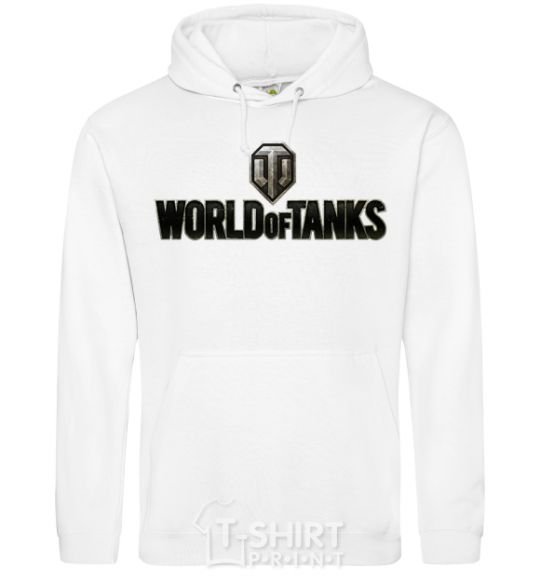 Мужская толстовка (худи) World of Tanks лого цветное Белый фото
