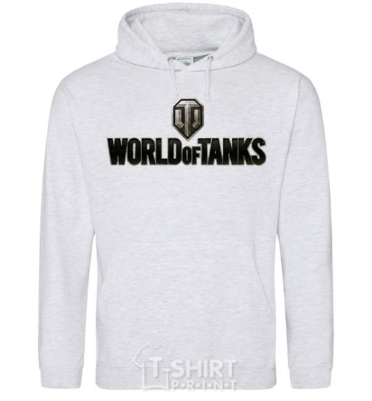Men`s hoodie World of Tanks лого цветное sport-grey фото