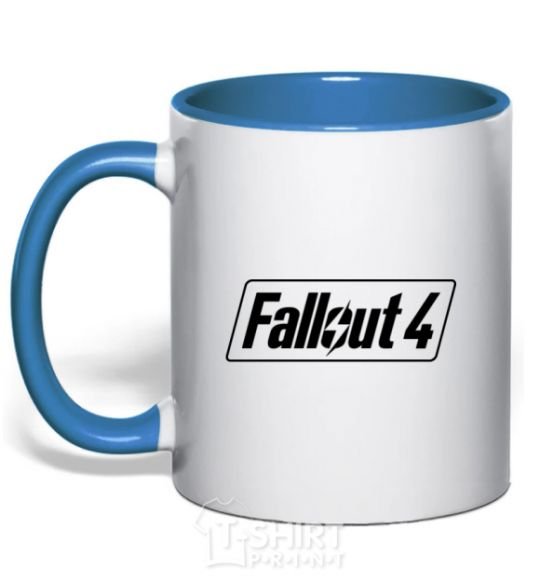 Mug with a colored handle Fallout 4 royal-blue фото