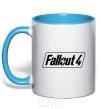 Mug with a colored handle Fallout 4 sky-blue фото