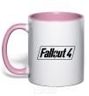 Mug with a colored handle Fallout 4 light-pink фото