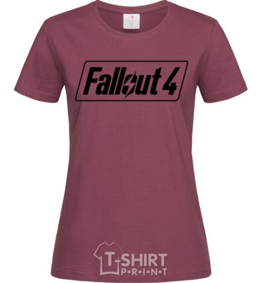 Women's T-shirt Fallout 4 burgundy фото