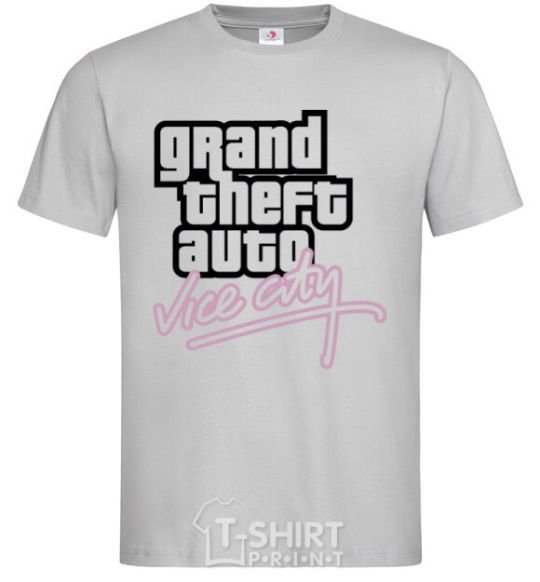Men's T-Shirt Grand theft auto Vice city grey фото