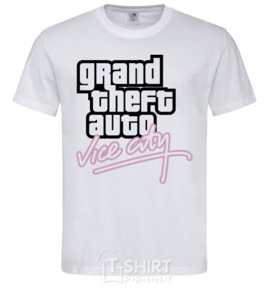 Men's T-Shirt Grand theft auto Vice city White фото